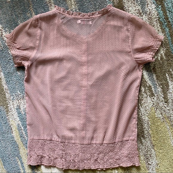 🌷ONLY Love Collection Blouse sheer fabric dot pattern blush colour-beautiful🌷 - Picture 4 of 7